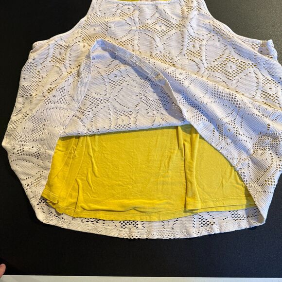 Anthropologie Crochet Lace Tank Top – White/Yellow – Size XL - Picture 5 of 5